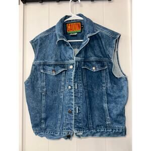 CALVIN vintage 90s Calvin Klein denim vest sz Small